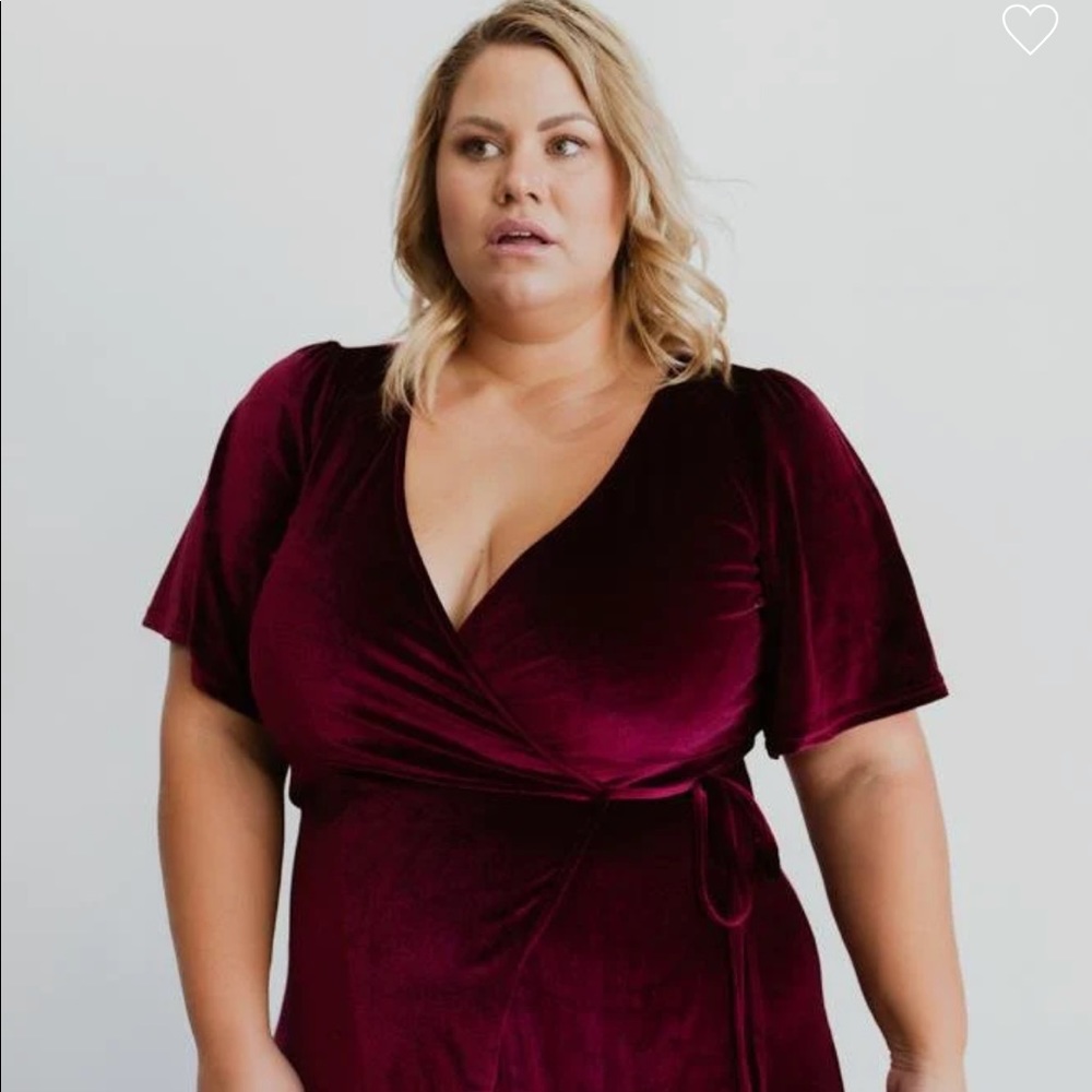 Baltic Born - Meghan Velvet Wrap Maxi Dress - Mulberry - XXL